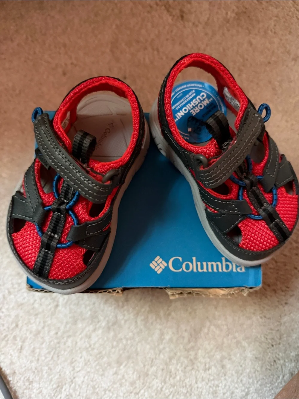 Columbia Kids Toddler Red and Gray Closed-Toe Techsun Wave Sandals NEW IN BOX